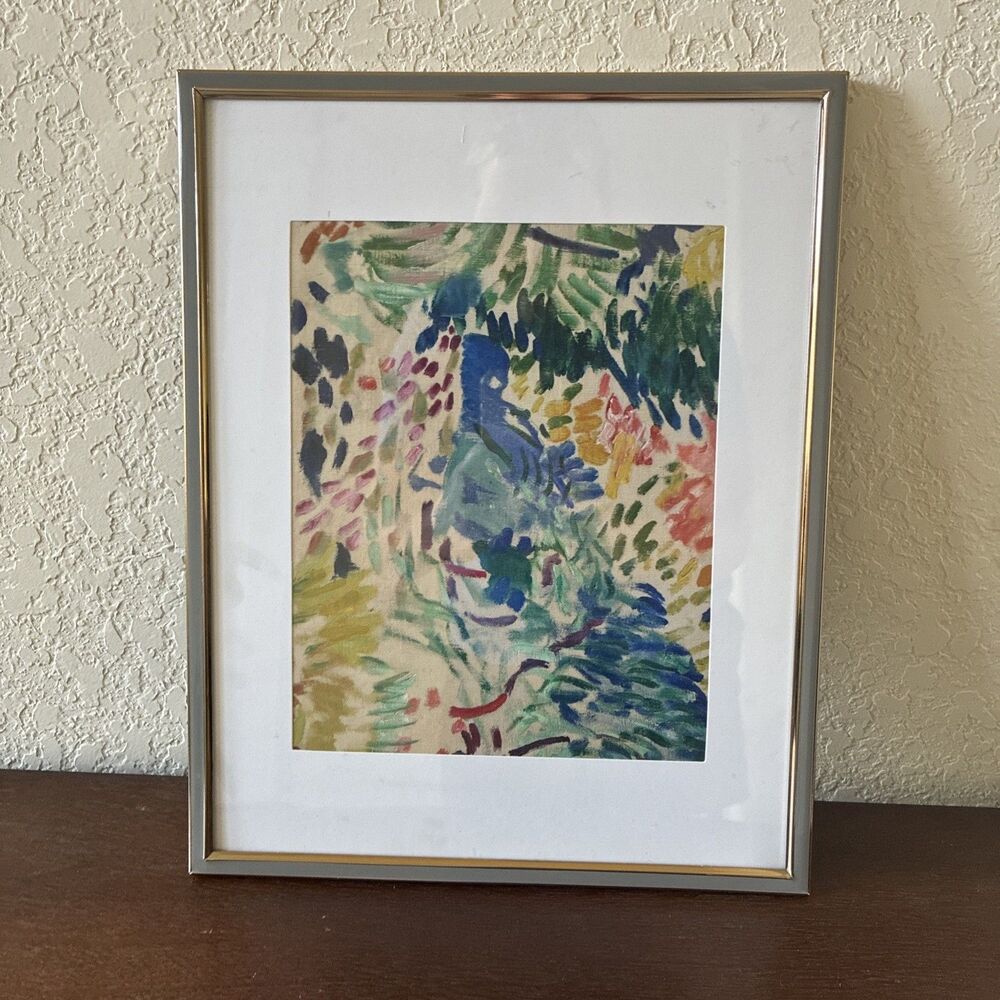 Two Tone Framed Henri Matisse Picture Print 11.25” X 14 3/8”